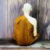 Lifelike Fine Art Monk Statue Lp Mahabaue Meditation Peaceful Thai Amulet #17282